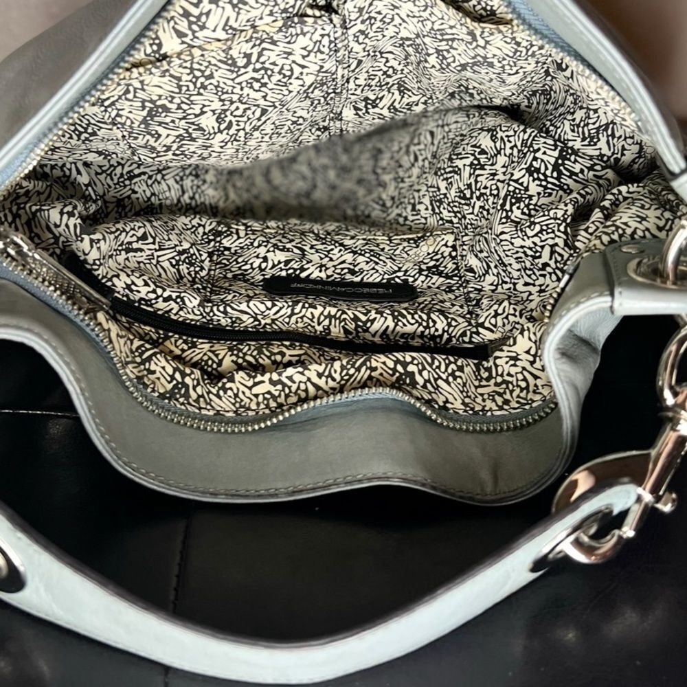 Rebecca Minkoff Studded Satchel Bag Shoulder Purse Bright Light Blue​​​ - Picture 10 of 12